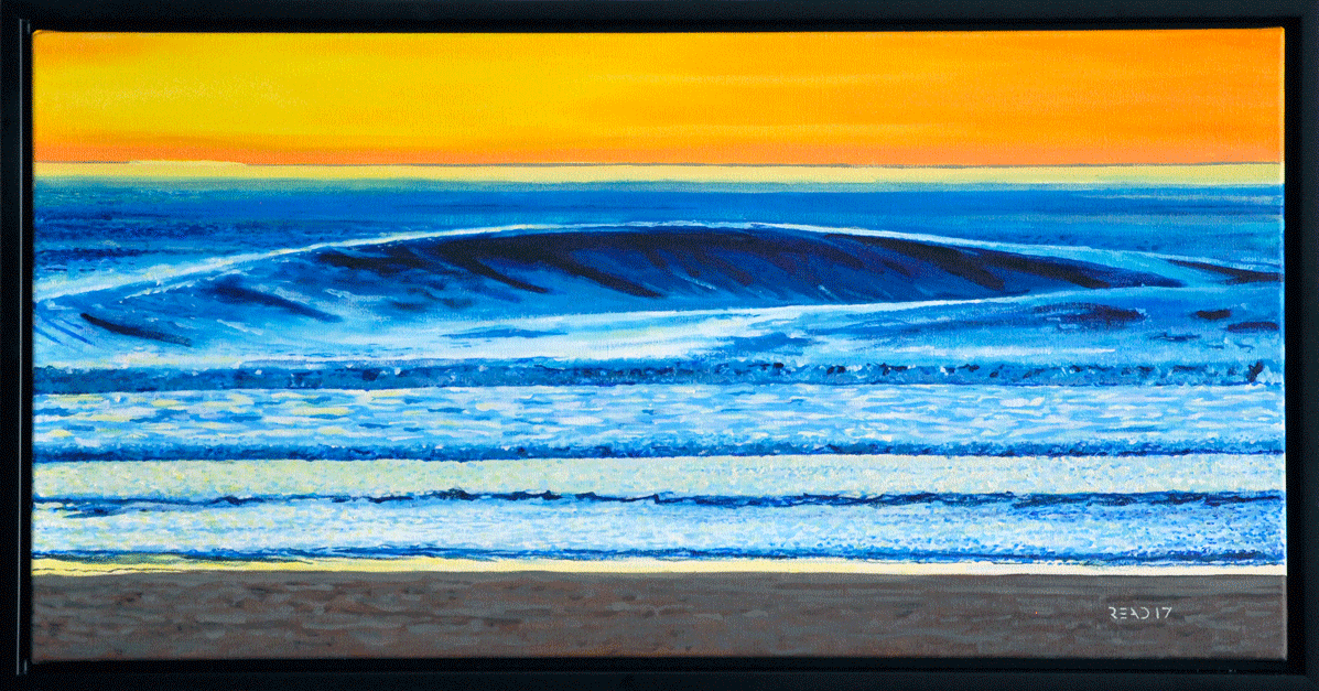Wave 1, Surfs Up, 15" x 30", O/C, $350.00